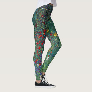 Farmergarden w Sunflower by Klimt, Vintage Flowers Leggings