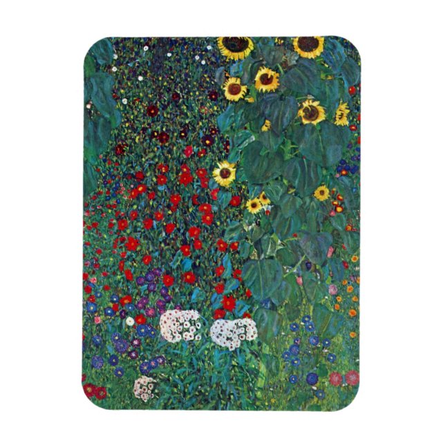 Farmergarden w Sunflower by Klimt, Vintage Flowers Magnet (Vertical)