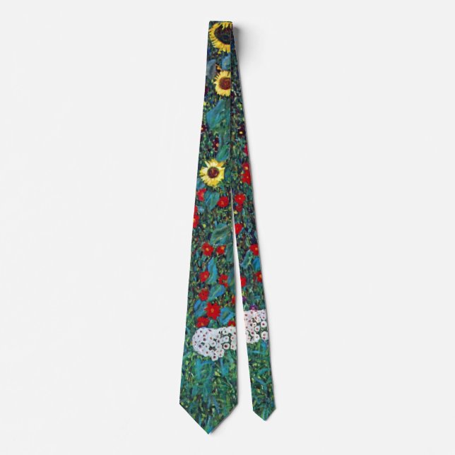 Farmergarden w Sunflower by Klimt, Vintage Flowers Tie (Front)