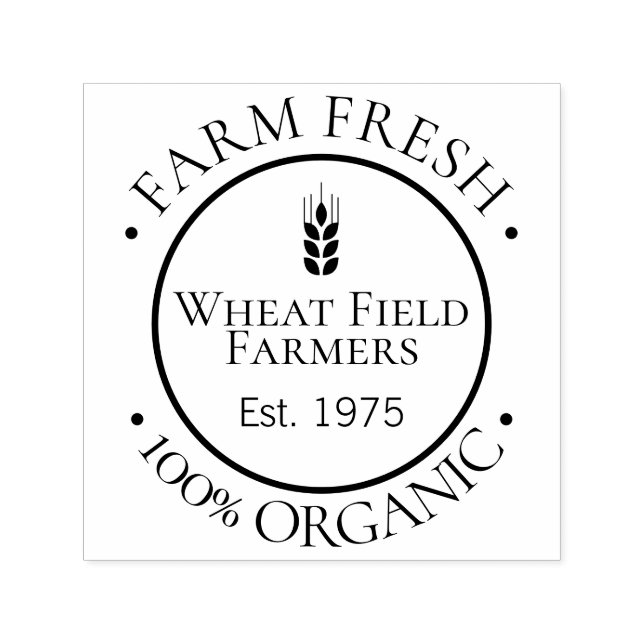 Farmers 100 Percent Organic Food personalised Self-inking Stamp (Design)