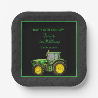 Farmer's 40th Birthday Party Paper Plate