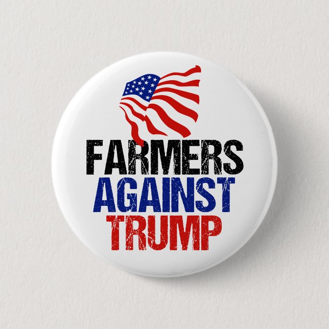 Farmers Against Trump 2024 Election 6 Cm Round Badge (Front)