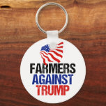 Farmers Against Trump 2024 Election Key Ring<br><div class="desc">Farmers Against Trump keychain for your farm. An American flag for a proud farmer who will vote democrat in the 2024 election.</div>