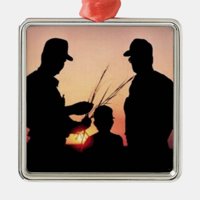 Farmers and Sunset Metal Tree Decoration (Front)