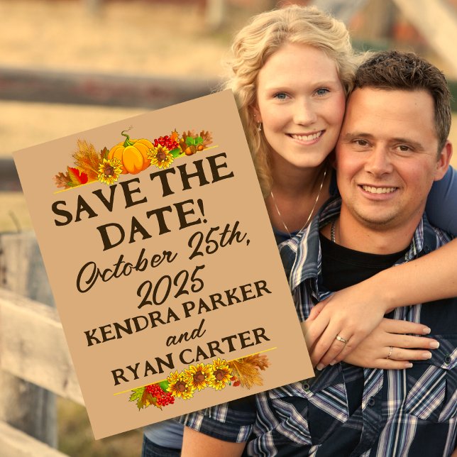Farmers' Autumn Harvest Wedding Postcard (Creator Uploaded)