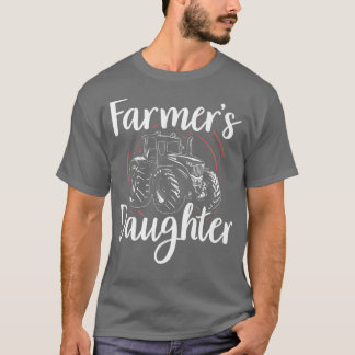 Farmers Daughter I Farming Ranch Girl Premium T-Shirt