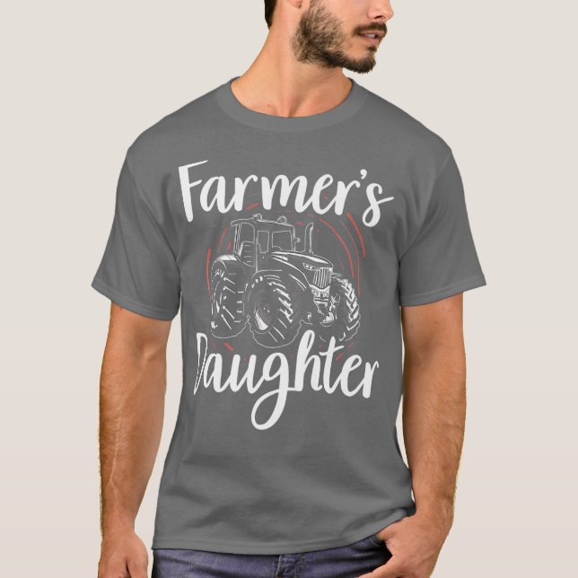 Farmers Daughter I Farming Ranch Girl Premium T-Shirt (Front)