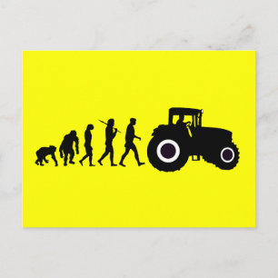 Farmers Evolution of Farming Farm Tractor Drivers Postcard