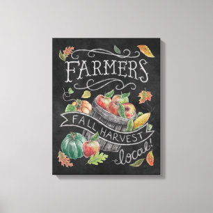 Farmer's Fall Harvest Chalkboard Canvas Print