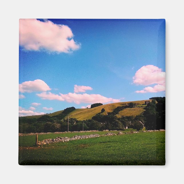 Farmers field , with hills. magnet (Front)