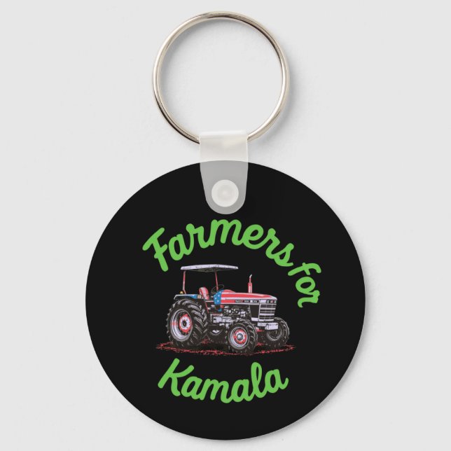 Farmers For Kamala Supporting Harris for President Key Ring (Front)