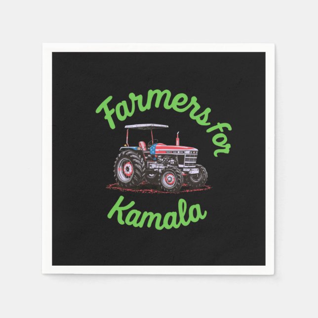 Farmers For Kamala Supporting Harris for President Napkin (Front)