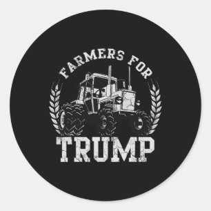 Farmers For Trump 2024 Election Farming Farmer Usa Classic Round Sticker