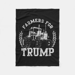 Farmers For Trump 2024 Election Farming Farmer Usa Fleece Blanket