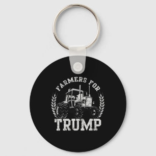 Farmers For Trump 2024 Election Farming Farmer Usa Key Ring