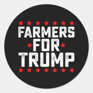 Farmers for Trump Presidential Election Vintage Classic Round Sticker