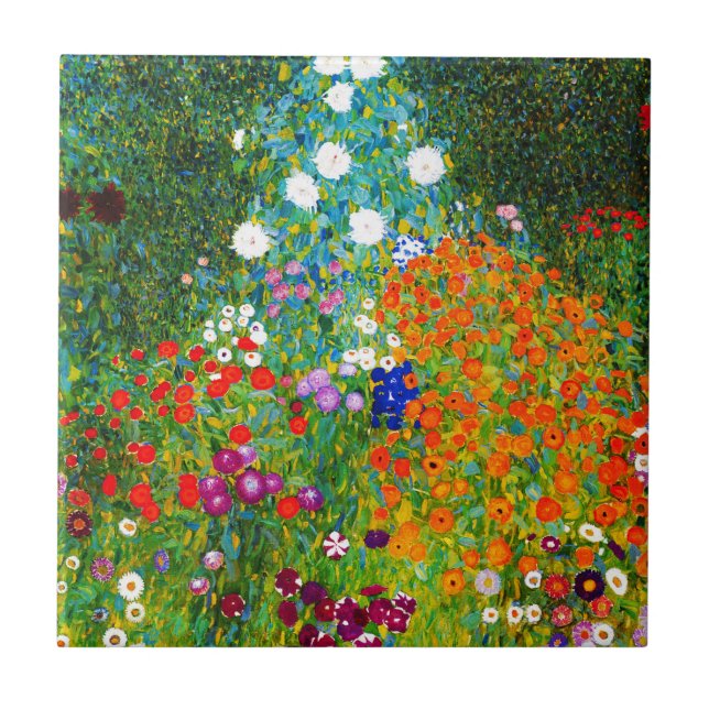 "Farmer's garden" , Gustav Klimt Tile (Front)