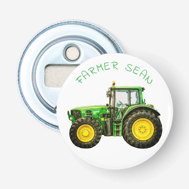 Farmers John Deere Tractor Bottle Opener (Front)