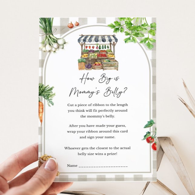 Farmers Locally Grown How Big Mummy's Belly Game (Farmers Market Baby Shower How Big is Mommy's Belly Game)