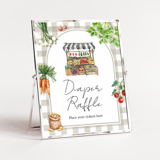 Farmers Locally Grown Shower Diaper Raffle Sign (Farmers Locally Grown Shower Sign)