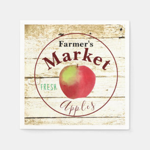 Farmer's market apples napkin
