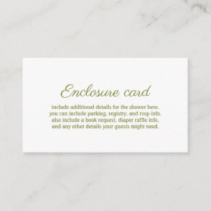 Farmers Market Baby Locally Grown Baby Shower Enclosure Card