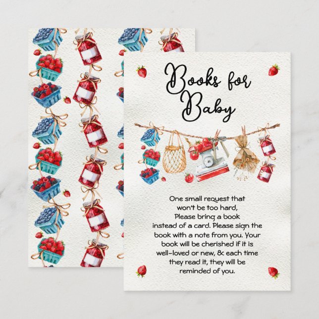 Farmers Market Baby Shower Books for Baby Invitation (Front/Back)