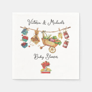 Farmers Market Baby Shower Clothesline Napkin