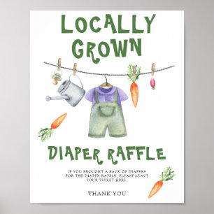farmers market baby shower - diaper raffle poster