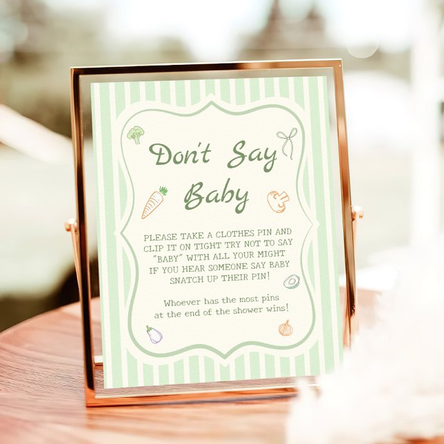 Farmers Market Baby Shower Don't Say Baby Game  Poster (Creator Uploaded)