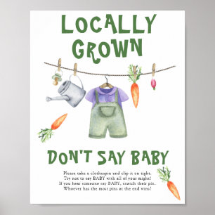 Farmers market baby shower - Don't say baby Poster