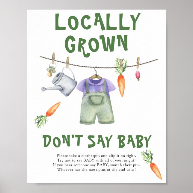 Farmers market baby shower - Don't say baby Poster (Front)