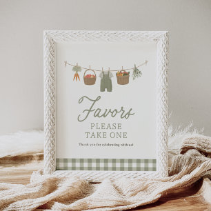 Farmers Market Baby Shower Favours Sign