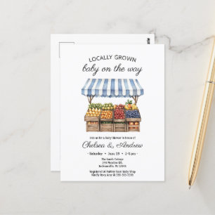 Farmers Market Baby Shower Locally Grown Baby  Postcard