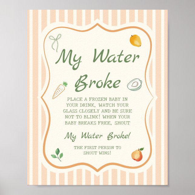 Farmers Market Baby Shower My Water Broke  Poster (Front)