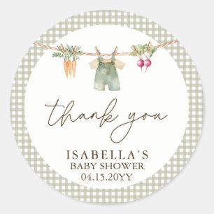 Farmers Market Baby Shower Thank You Favour Sticke Classic Round Sticker