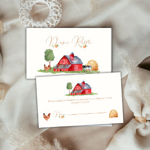 Farmers Market Barnyard Diaper Raffle Baby Shower Enclosure Card