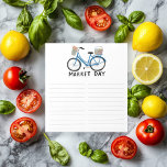 Farmers Market Bicycle Grocery Shopping List Notepad<br><div class="desc">Make your shopping lists in style with this customizable grocery shopping,  meal planning or to-do list notepad. Customize or add text to suit your needs. Keep or delete the lines too. Check my shop for more sizes and styles!</div>