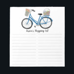 Farmers Market Bike Grocery Shopping List CUSTOM Notepad<br><div class="desc">Make your shopping lists in style with this customisable grocery shopping,  meal planning or to-do list notepad. Customise or add text to suit your needs. Keep or delete the lines too. Check my shop for more sizes and styles!</div>
