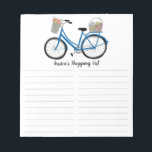 Farmers Market Bike Grocery Shopping List CUSTOM Notepad<br><div class="desc">Make your shopping lists in style with this customisable grocery shopping,  meal planning or to-do list notepad. Customise or add text to suit your needs. Keep or delete the lines too. Check my shop for more sizes and styles!</div>