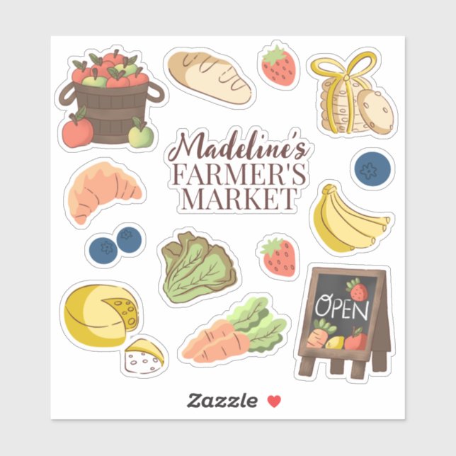 Farmer's market birthday kids party favour  (Sheet)