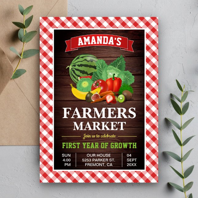 Farmers Market Birthday Party Invitation (Creator Uploaded)