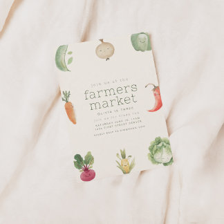 Farmers Market Birthday Party Invite