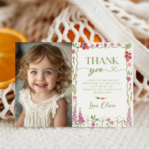 Farmers market Birthday Photo Thank You Card