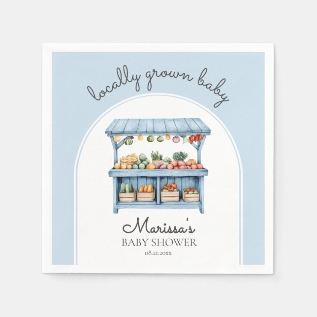 Farmers Market Boy Baby Shower Napkin (Front)