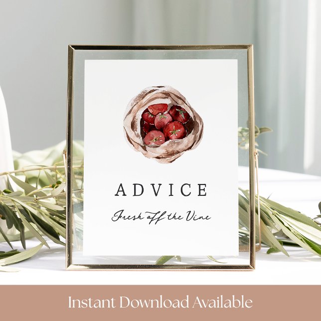 Farmers Market Bridal Shower Advice Sign (Creator Uploaded)