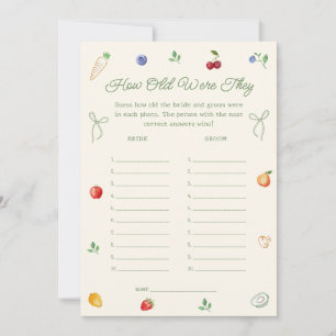 Farmers Market Bridal Shower Age Guessing Game Invitation
