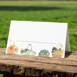 Farmers Market Bridal Shower Dessert Table Place Card