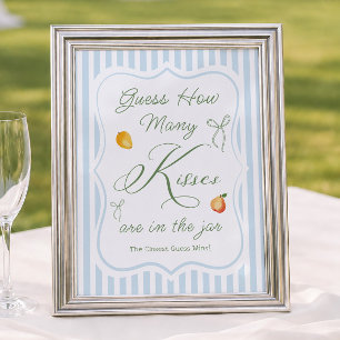 Farmers Market Bridal Shower Guess How Many Kisses Poster
