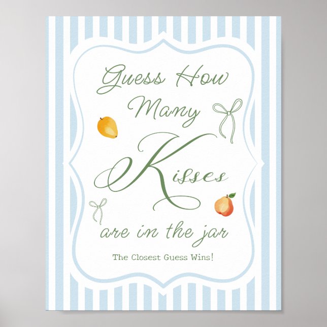 Farmers Market Bridal Shower Guess How Many Kisses Poster (Front)